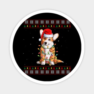 Corgi Santa Christmas Tree Lights Xmas Gift For Dog Lovers Magnet